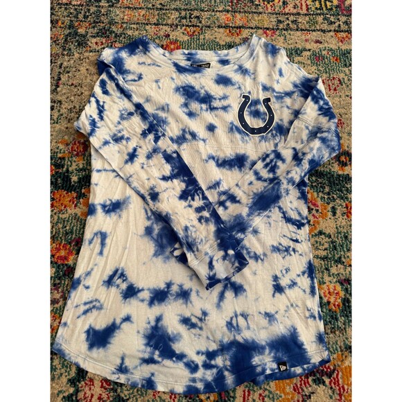 Indianapolis Colts Blue‎ and White Tie-Dye Long Sleeve Tshirt Women's Small - Picture 3 of 7